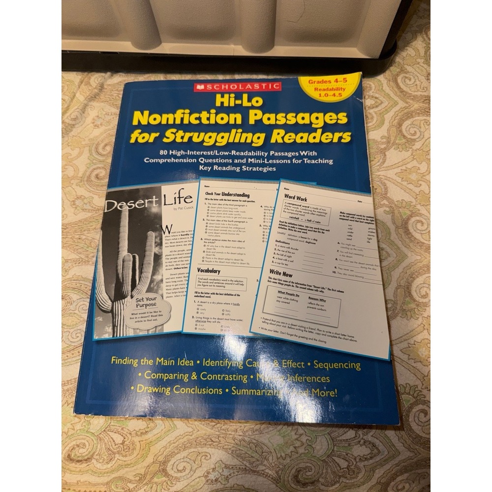 Scholastic Hi-Lo Grades 4-5 Learning Book for Struggling Readers